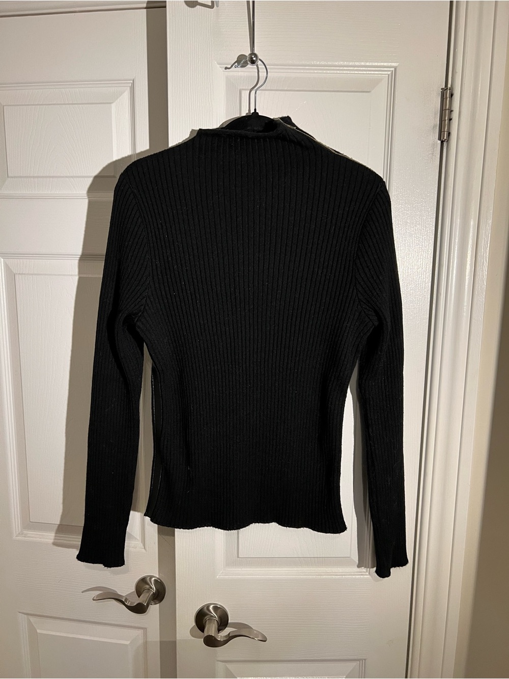 Zara Black Ribbed Crewneck Sweater